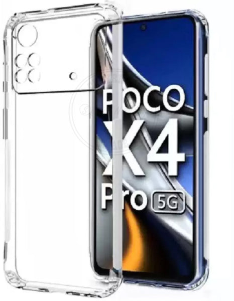 VAKIBO Super Premium Soft TPU Transparent Case With Dustplug,Side Grip,Corner Protection,lanyard Cuts,Camera Protection Suitable for Mi Poco X4 Pro