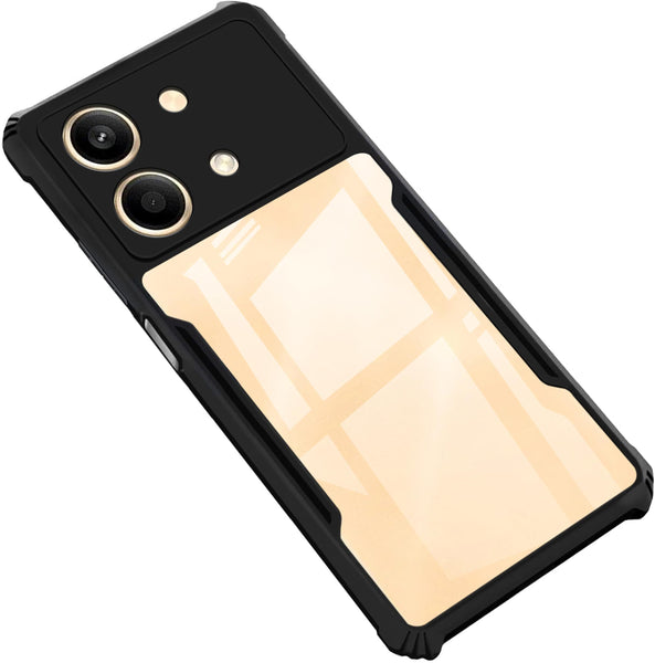 VAKIBO Super Premium Black Border Transparent Case With Corner Protection & Camera Protection Suitable for Mi Poco X6 Neo