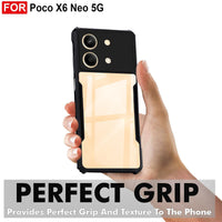 VAKIBO Super Premium Black Border Transparent Case With Corner Protection & Camera Protection Suitable for Mi Poco X6 Neo
