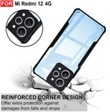 VAKIBO Super Premium Black Border Transparent Case With Corner Protection & Camera Protection Suitable for Mi Redmi 12 4G