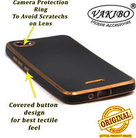 VAKIBO Golden Chrome Border Black Coloured Soft TPU Back Cover Case With Camera Protection Suitable for Mi Redmi 6A