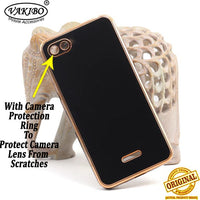 VAKIBO Golden Chrome Border Black Coloured Soft TPU Back Cover Case With Camera Protection Suitable for Mi Redmi 6A