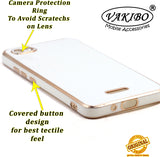 VAKIBO Golden Chrome Border White Coloured Soft TPU Back Cover Case With Camera Protection Suitable for Mi Redmi 6A
