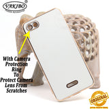 VAKIBO Golden Chrome Border White Coloured Soft TPU Back Cover Case With Camera Protection Suitable for Mi Redmi 6A