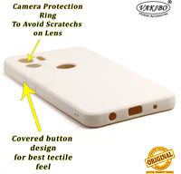 VAKIBO Matte 1.5 MM Thick With Camera Protection Cream White Coloured Soft TPU Rubber Back Cover Case Suitable for Mi Redmi A1 Plus