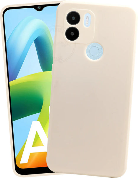 VAKIBO Matte 1.5 MM Thick With Camera Protection Cream White Coloured Soft TPU Rubber Back Cover Case Suitable for Mi Poco C51