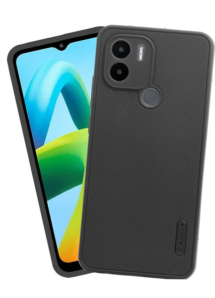 VAKIBO Niukin Dotted Design Black Coloured Soft TPU Rubber Back Cover Case With Camera Protection Ring Suitable for Mi Poco C51