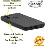 VAKIBO Niukin Dotted Design Black Coloured Soft TPU Rubber Back Cover Case With Camera Protection Ring Suitable for Mi Poco C51