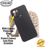 VAKIBO Niukin Dotted Design Black Coloured Soft TPU Rubber Back Cover Case With Camera Protection Ring Suitable for Mi Poco C51