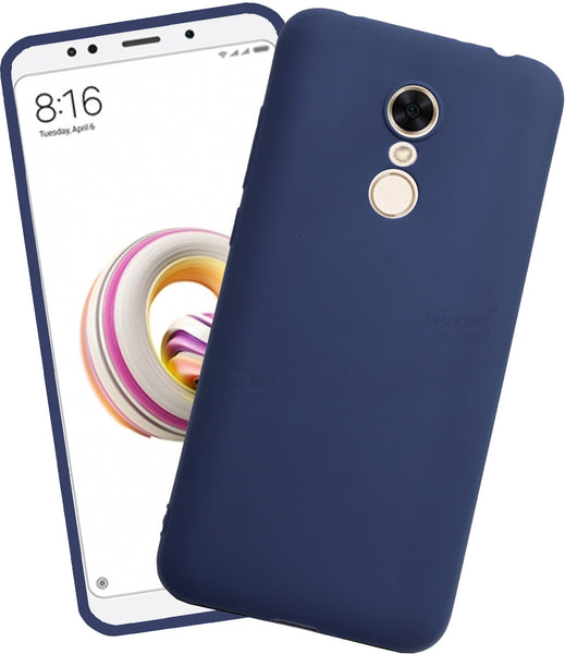 VAKIBO 1.2 MM Thick Blue Coloured Soft TPU Rubber Back Cover Case With Camera Protection Ring Suitable for Mi Redmi 5