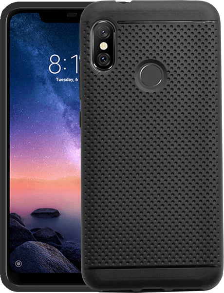 VAKIBO Dotted Design Black Coloured Soft TPU Back Cover Case Suitable for Mi Redmi 6 Pro