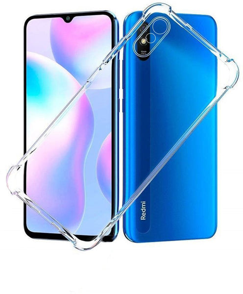 VAKIBO Super Premium Soft TPU Transparent Case With Dustplug,Side Grip,Corner Protection,lanyard Cuts,Camera Protection Suitable for Mi Redmi 9A