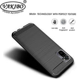 VAKIBO Carbon Fiber Brushed Black Coloured Soft TPU Back Cover Case With Camera Protection Ring Suitable for MI Redmi Note 10
