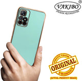 VAKIBO Golden Chrome Border Pista Green Coloured Soft TPU Back Cover Case With Camera Protection Suitable for Mi 11i