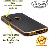 VAKIBO Golden Chrome Border Black Coloured Soft TPU Back Cover Case With Camera Protection Suitable for Mi Redmi Note 8