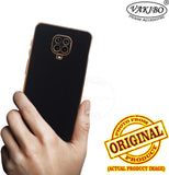 VAKIBO Golden Chrome Border Black Coloured Soft TPU Back Cover Case With Camera Protection Suitable for Mi Redmi Note 9 Pro