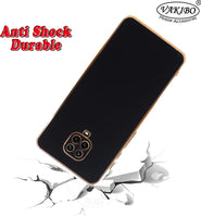 VAKIBO Golden Chrome Border Black Coloured Soft TPU Back Cover Case With Camera Protection Suitable for Mi Redmi Note 9 Pro Max