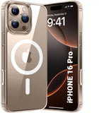 VAKIBO Megnatic Magsafe Transparent Soft with Hard back Back Cover Case With Camera Protection Ring Suitable for Apple iPhone 16 Pro