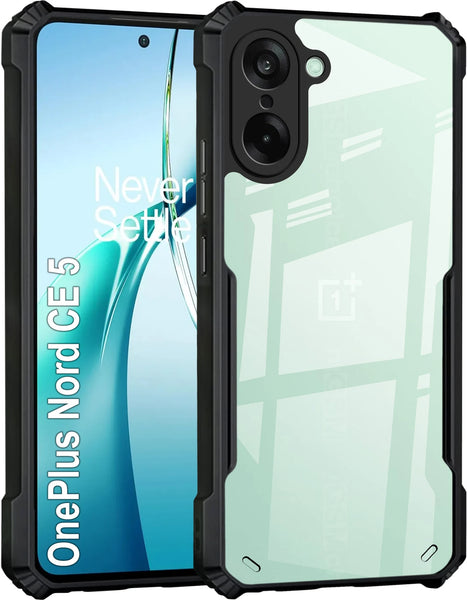 VAKIBO Best Selling Black and Transparent Coloured Made With Soft TPU and Acrylic Back Cover Case With 4 Corner and Camera Protection Suitable for OnePlus Nord CE5