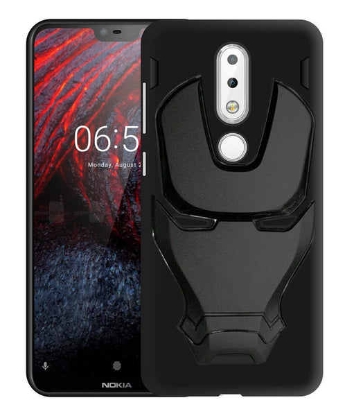 VAKIBO 3D IronMan Mask Avengers Edition Soft Flexible Silicon TPU Back Cover Case For Nokia 6.1 Plus