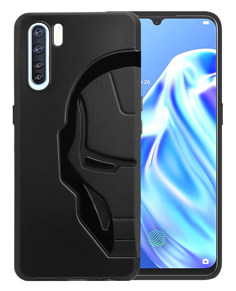 VAKIBO 3D IronMan Mask Avengers Edition Soft Flexible Silicon TPU Back Cover Case For Oppo F15