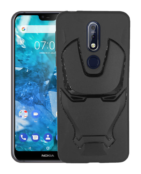 VAKIBO 3D IronMan Mask Avengers Edition Soft Flexible Silicon TPU Back Cover Case For Nokia 7.1